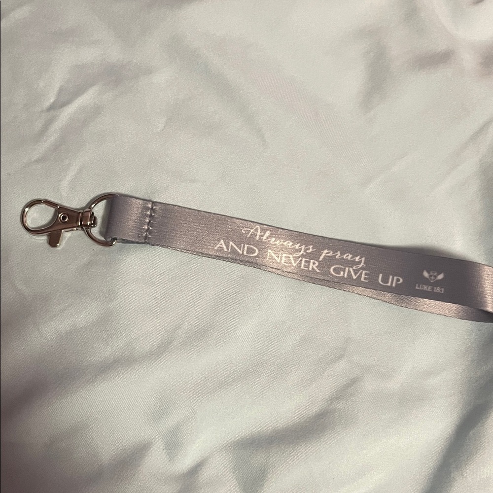 Gray Inspirational Keychain Lanyard